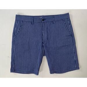 Joe's Jeans Brixton 9" Stretch Cotton Chino Shorts in Navy Stripe. Men's 32, GUC
